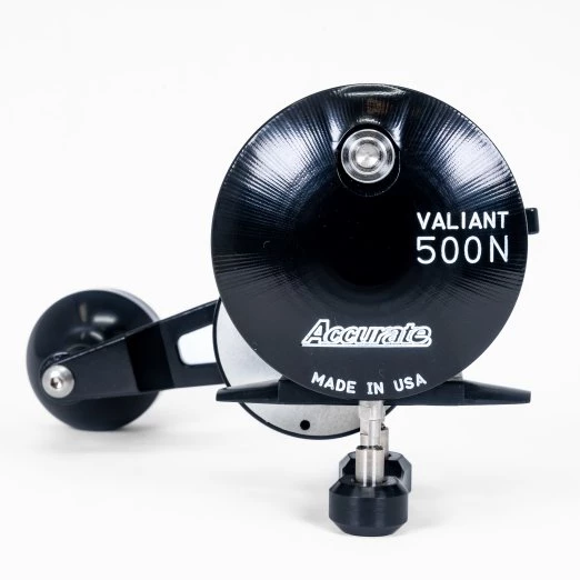 Accurate Boss Valiant BV-500N Single-Speed Lever Drag Reels Color Silver/Blue 2 Accurate Boss Valiant BV-500N Single-Speed Lever Drag Reels Color Silver/Blue - Image 2